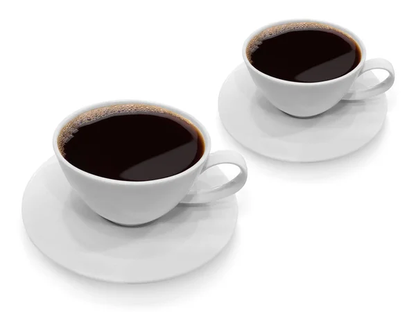 Tasse Kaffee Auf Weißem Hintergrund — Stockfoto