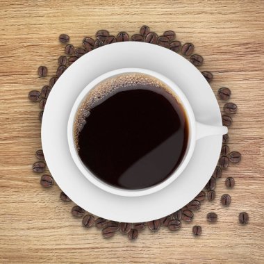 kahve, beyaz izole Üstten Görünüm