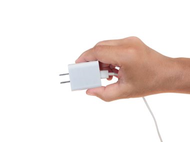 El ele tutuşan akıllı telefon beyaz arkaplan