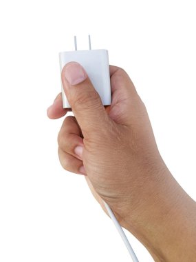 İzole edilmiş arka planı olan bir adamın el kolu.