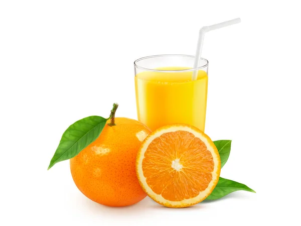 Bicchiere Mandarino Mandarino 100 Con Polpa Frutta Fette Bianco — Foto Stock
