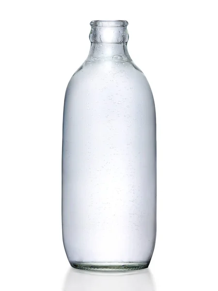 Botella Agua Soda Burbujas Soda Botella Sobre Fondo Blanco — Foto de Stock
