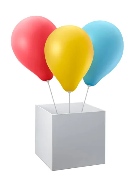 Balloon Flying Out Magic Little Box — Stock Photo, Image