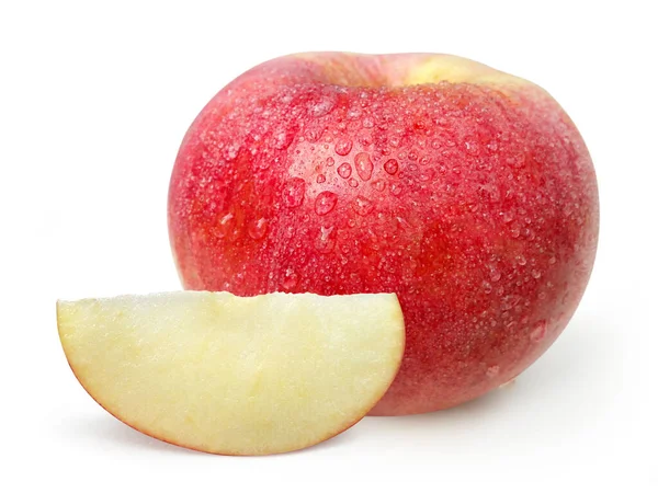 Manzanas Frescas Granja Sobre Fondo Blanco Aislado — Foto de Stock