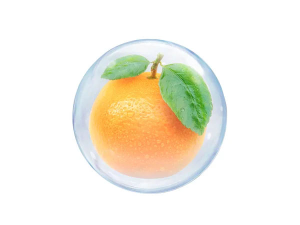 Frische Orange Blase Isoliert Auf Weißem Hintergrund — Stockfoto