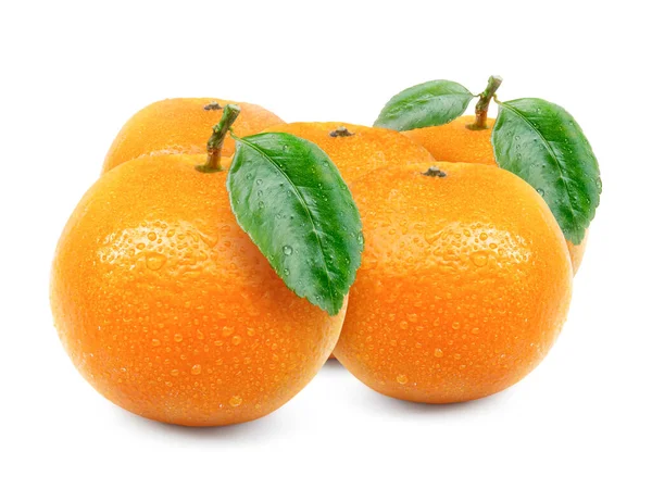 Groupe Fruits Orange Isolé Sur Fond Blanc — Photo