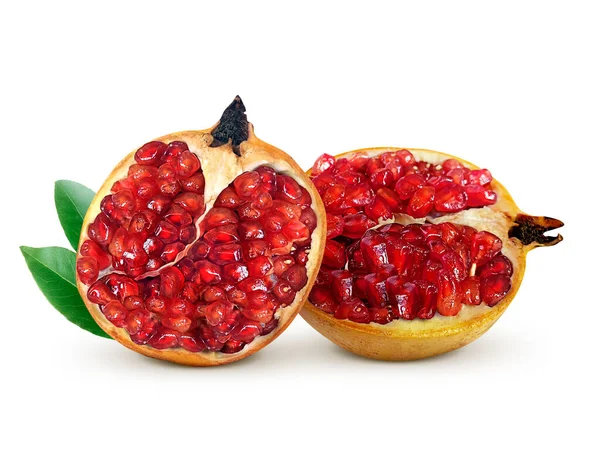 Sappige Granaatappel Fruit Geïsoleerd Witte Achtergrond — Stockfoto