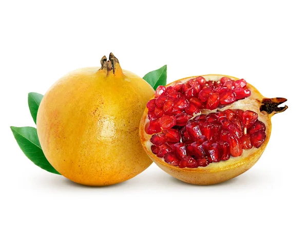 Sappige Granaatappel Fruit Geïsoleerd Witte Achtergrond — Stockfoto