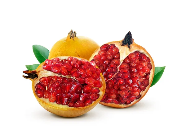 Sappige Granaatappel Fruit Geïsoleerd Witte Achtergrond — Stockfoto