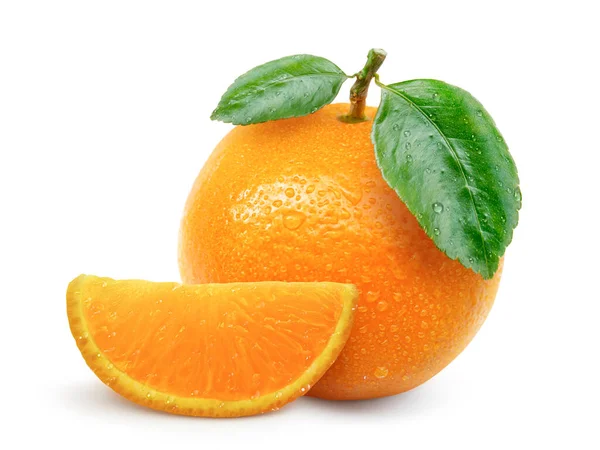 Frutto Arancio Isolato Sfondo Bianco — Foto Stock