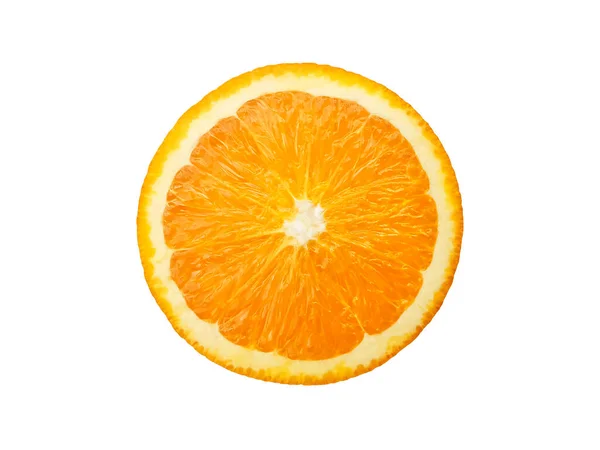 Narancs Szelet Nyírás Útvonal Elszigetelt Fehér Háttér Teljes Mélysége Mező — Stock Fotó