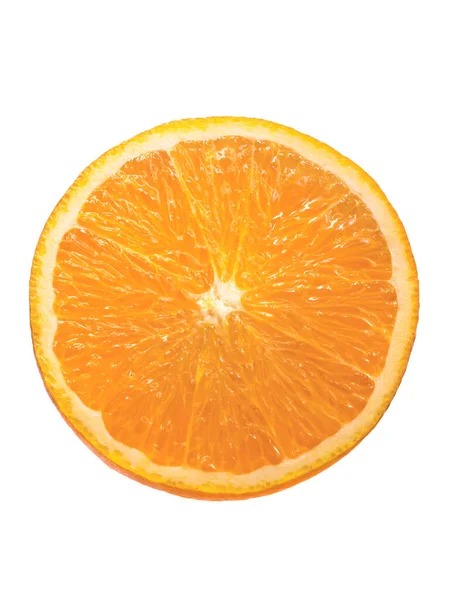 Orange Slice Clipping Pfad Isoliert Auf Weißem Hintergrund Volle Schärfentiefe — Stockfoto