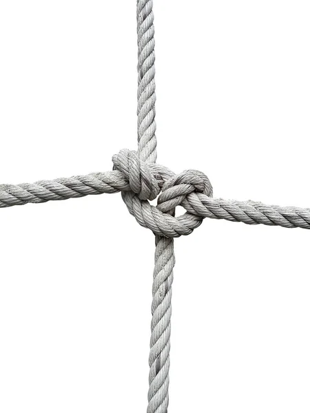 Мотузковий Вузол Білому Тлі Концепція Єдності — стокове фото