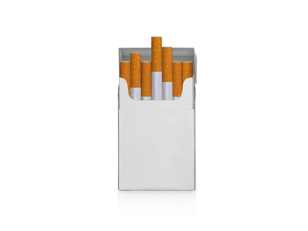 Pack Cigarettes Isolé Sur Fond Blanc — Photo