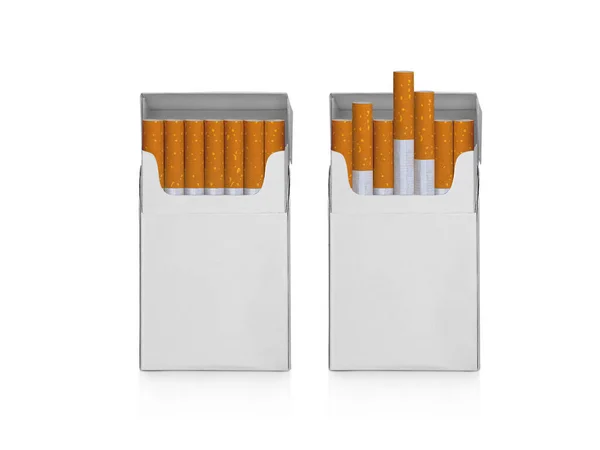 Embalagem Cigarros Isolados Sobre Fundo Branco — Fotografia de Stock