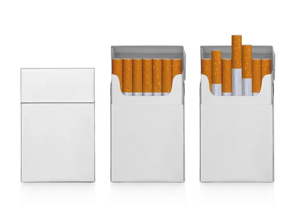 Пакет Сигарет Ізольовано Білому Тлі — стокове фото