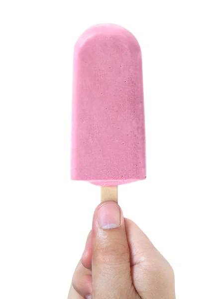 Hands Holding Ice Cream Isolated White Background — Stock Photo, Image