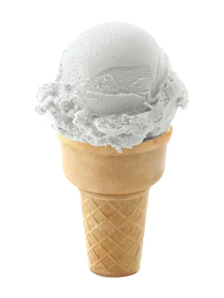 白色背景的锥形冰淇淋 — 图库照片