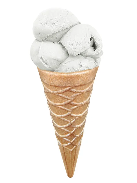 Ice Cream Cone White Background — Stock Photo, Image