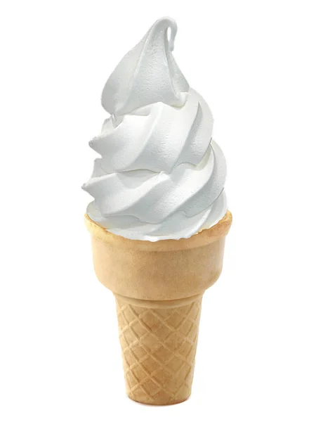 白い背景にコーンのアイスクリーム — ストック写真