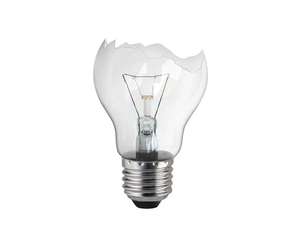 Man Hand Holding Light Bulb Isolated White Background — Stock Photo, Image