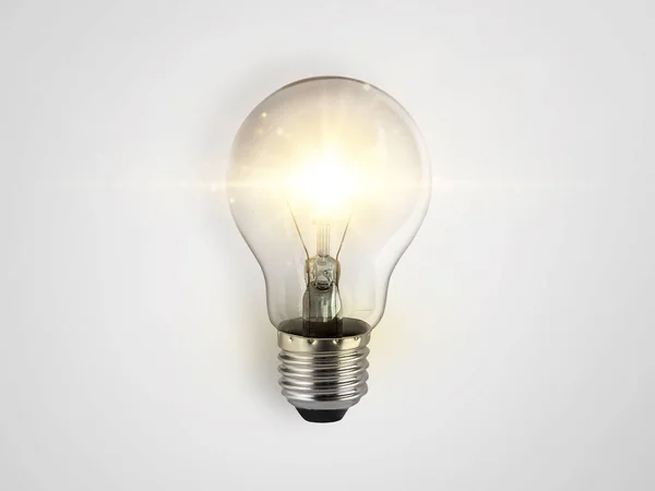 Concept Créativité Avec Des Ampoules Qui Brillent Paillettes Sur Fond — Photo