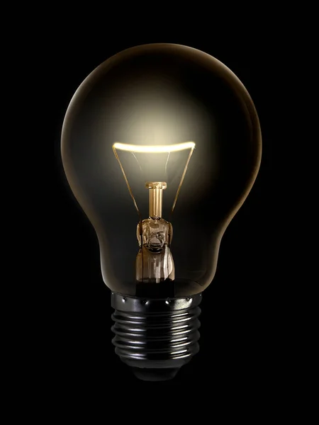 Bombilla Eléctrica Brilla Sobre Fondo Oscuro Concepto Una Idea Exitosa —  Fotos de Stock