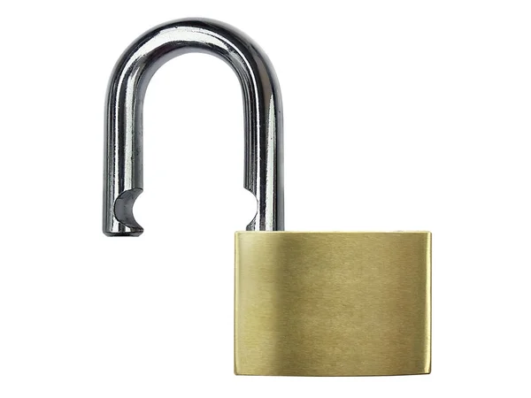 Unlocked Lock White Isolated Background — Stock Photo, Image