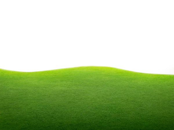 Zielone Pole Trawy Izolowane Białym Tle — Zdjęcie stockowe