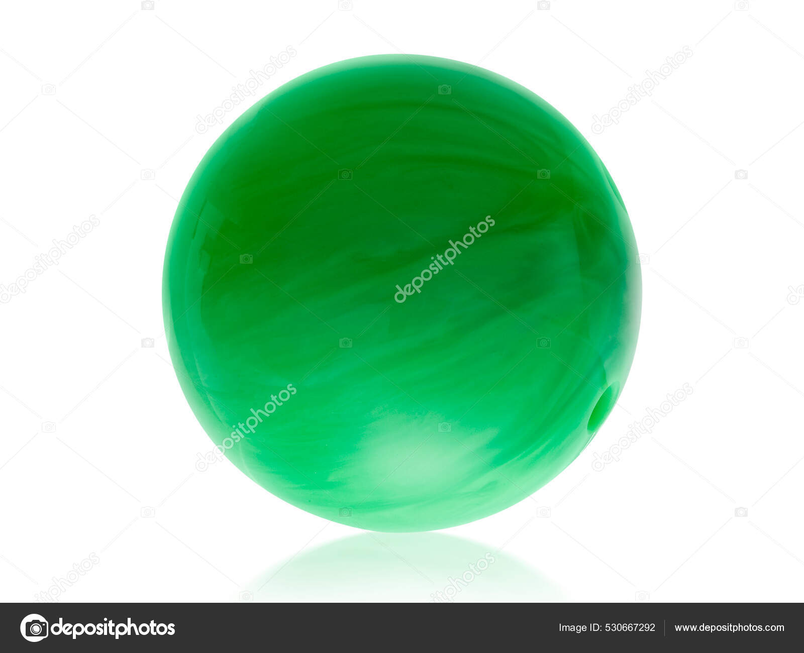 Green Bowling Ball Holes Isolated White Background Stock Photo by