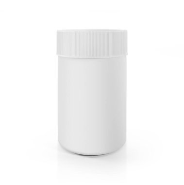 Parlak beyaz kürsüde makine yağı için plastik teneke kutu