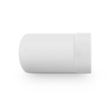 Parlak beyaz kürsüde makine yağı için plastik teneke kutu