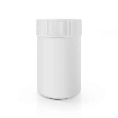 Parlak beyaz kürsüde makine yağı için plastik teneke kutu