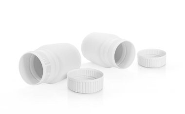 Parlak beyaz kürsüde makine yağı için plastik teneke kutu