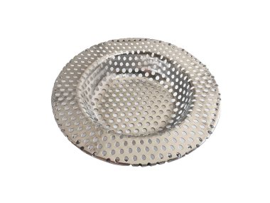 Banyoda beyaz arka planda kanalizasyon kapağı