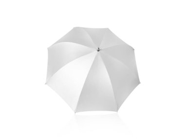 beyaz arkaplanda izole edilmiş beyaz şemsiye
