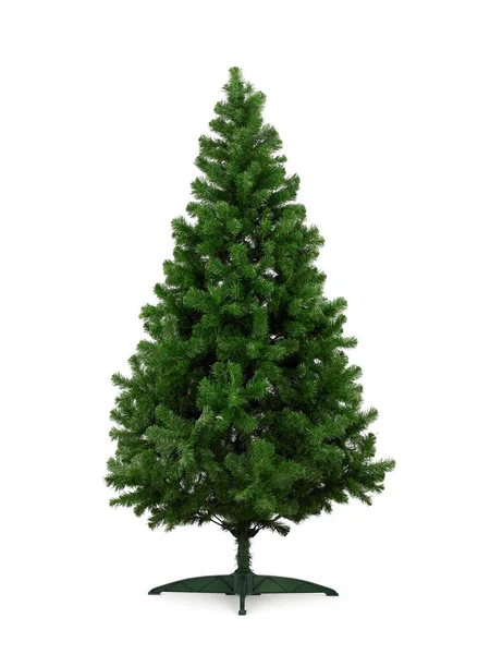 Echte Kerstboom Geïsoleerd Witte Achtergrond — Stockfoto