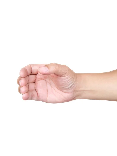 Ένα Αντρικό Χέρι Απομονωμένο Λευκό Φόντο — Φωτογραφία Αρχείου