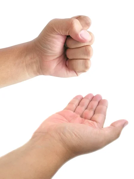 Mano Hombre Aislada Sobre Fondo Blanco — Foto de Stock