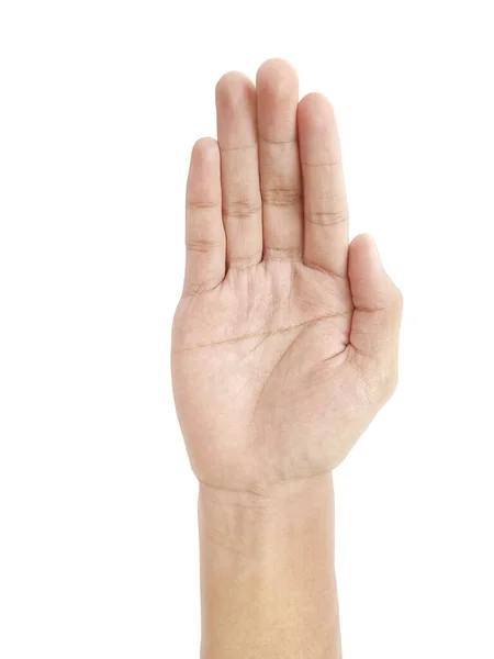 Mano Hombre Aislada Sobre Fondo Blanco — Foto de Stock