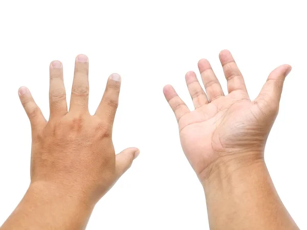 Mano Hombre Aislada Sobre Fondo Blanco —  Fotos de Stock