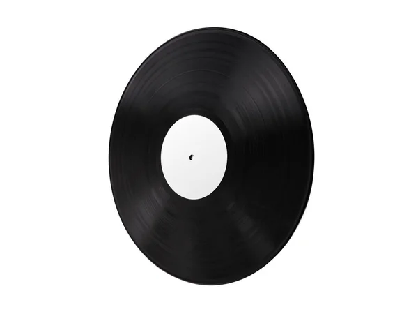 Gravação Vinil Preto Isolado Fundo Branco — Fotografia de Stock