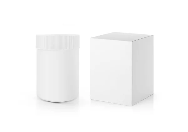 Пустая Бутылка Лекарства Упаковка Изолированы Белом Фоне — стоковое фото