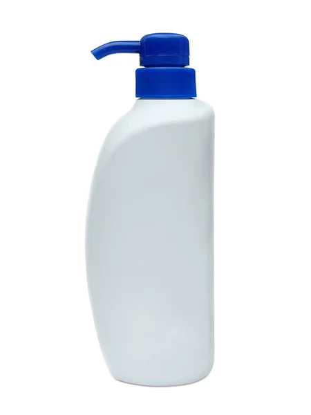 Blanco Shampoo Fles Witte Geïsoleerde Achtergrond — Stockfoto