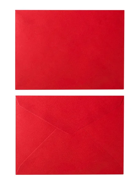 白い背景の赤い封筒 — ストック写真