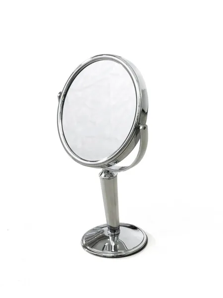 Specchio Tavolo Rotondo Sfondo Bianco — Foto Stock