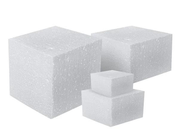 Styrofoam Cube Isolated White Background Clipping Path — Stock Photo, Image