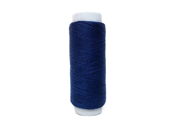 Coil Blue Threads White Background — Stock Photo, Image