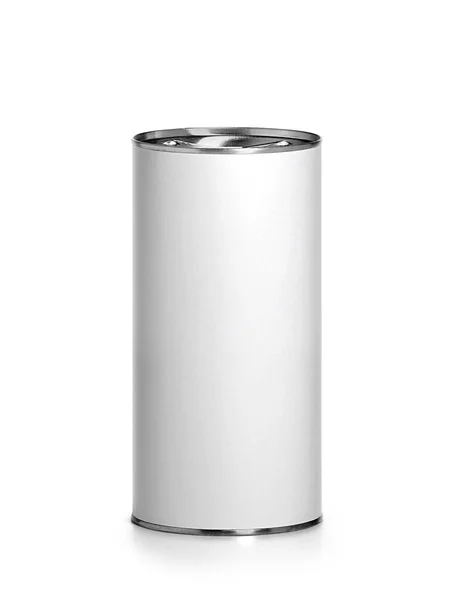 ホワイトブランクタングステン金属錫缶 缶詰食品 あなたのデザインの準備 — ストック写真