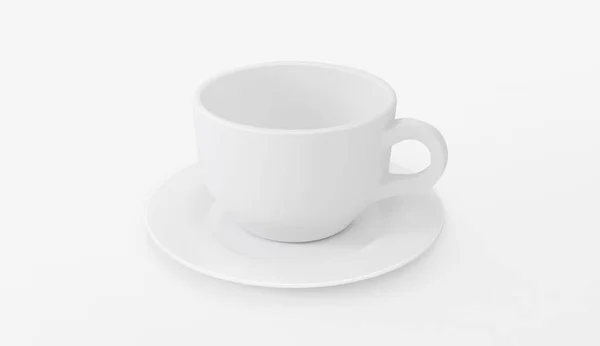 Weiße Tasse Kaffee Auf Weißem Hintergrund — Stockfoto